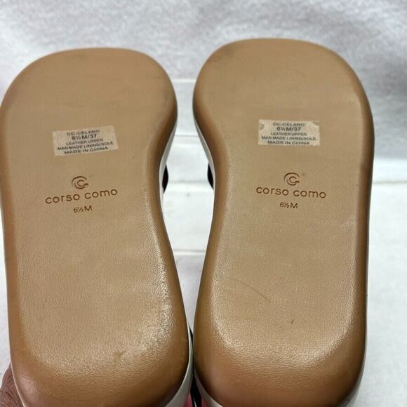 CORSO COMO Sandals Womens 6.5 Celano Black Leather Ankle Strap Buckle - Picture 8 of 11